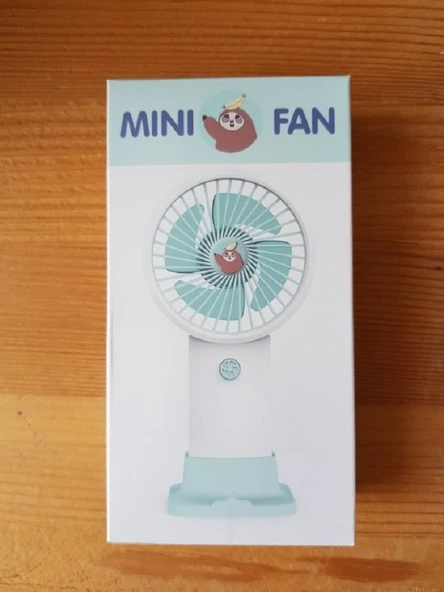 Şarjli Mini El Fanı Masa Fanı Soğutucu Masa Üstü Vantilatör Usb Stantlı Cep Telefonu Tutucu Sarı - 5