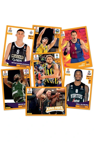 2024-25 Turkish Airlines EuroLeague Panini Official 10lu Paket (50 Sticker) - 4