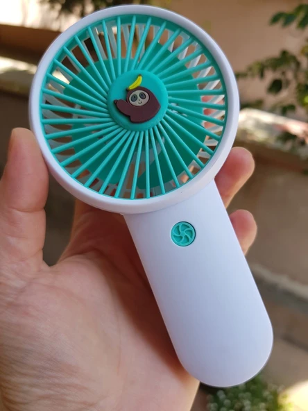 Şarjli Mini El Fanı Masa Fanı Soğutucu Masa Üstü Vantilatör Usb Stantlı Cep Telefonu Tutucu Yeşil