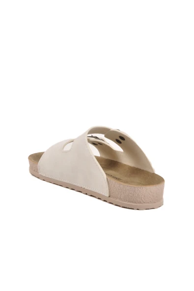 Ayakmod Beyaz Gri Hafif Çift Bantlı Anatomik Kadın Terlik 20-972 Z - 4