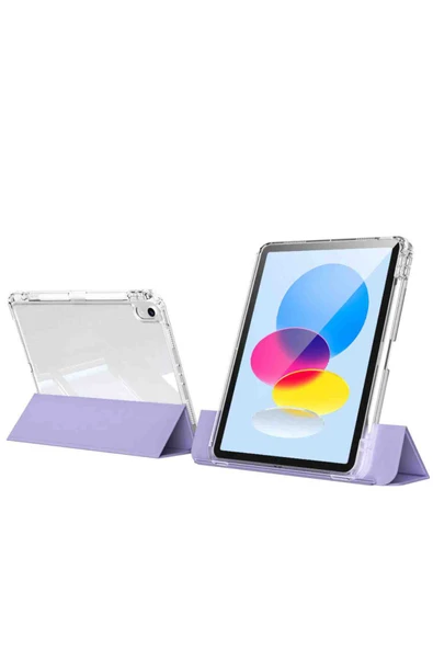 iPad 11. Nesil Uyumlu A16 2025 Airbagli Manyetik Ayrılabilen Fuchsia Sliding Tablet Kılıfı - Resim 11