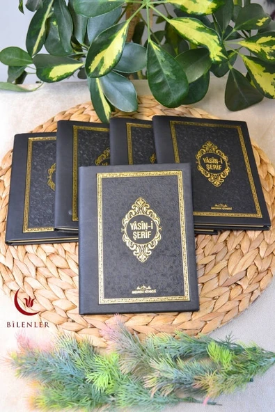 Yasin Kitabı Çanta Boy Termo Deri Kaplı Siyah 5 Adet– Arapça, Türkçe Okunuşlu ve Mealli – 128 Sayfa  Hac Umre ve Mevlit Hediyeliği ürün görseli
