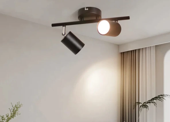 MYLİGHTS  AMPULLÜ İKİLİ LED SPOT APLİK AVİZE ARMATÜR HAREKLİ  METAL GÜN IŞI LED AMPUL DAHİLDİR HAREKETLİ BAŞLIK