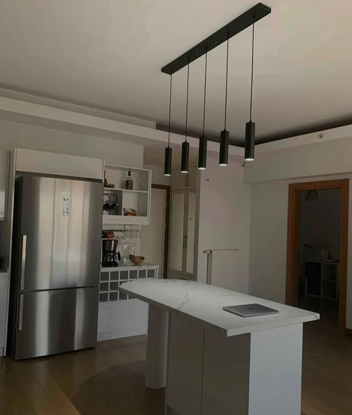 MYLİGHTS  AMPULLÜ  SIRALI MASA ÜSTÜ BEŞLİ SARKIT AVİZE  GU10  LED ampul. Gün isigi dahildir - 1