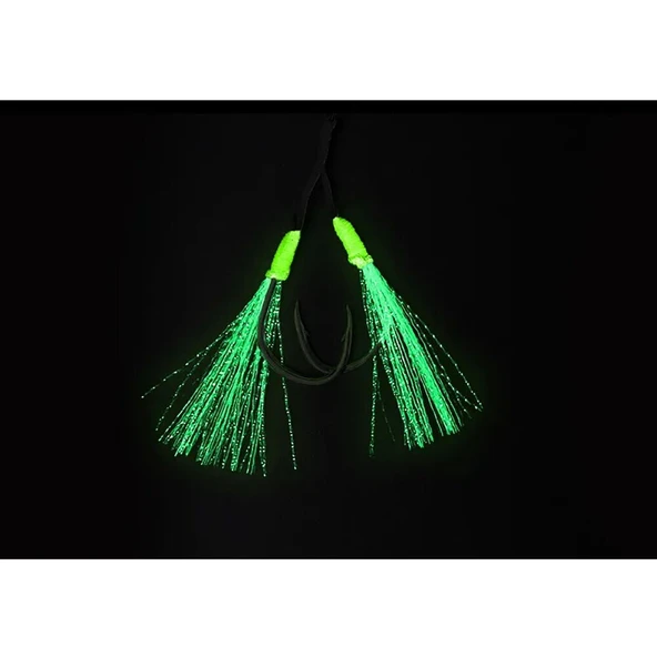 Noeby Jigging Hook Lj10 1/0 Assist Glow 2 Pcs - 2