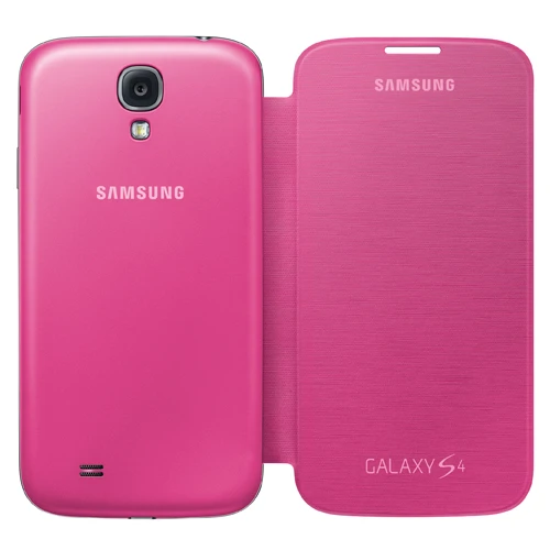 Samsung i9500 Galaxy S4 Orjinal Flip Cover Kılıf - Pembe EF-FI950BPEGWW - Resim 3