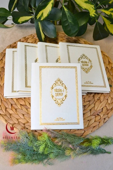 Yasin Kitabı Çanta Boy Termo Deri Kaplı Beyaz 5 Adet – Arapça, Türkçe Okunuşlu ve Mealli – 128 Sayfa  Hac Umre ve Mevlit Hediyeliği ürün görseli