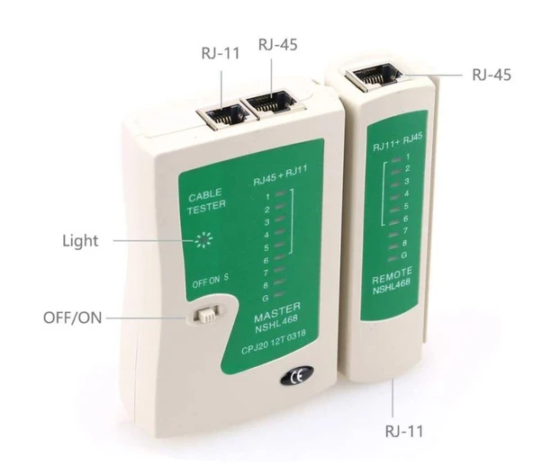 RJ45 RJ11 NETWORK KABLO TEST ADSL İNTERNET KABLO TEST CİHAZI CAT5/6 - Resim 2