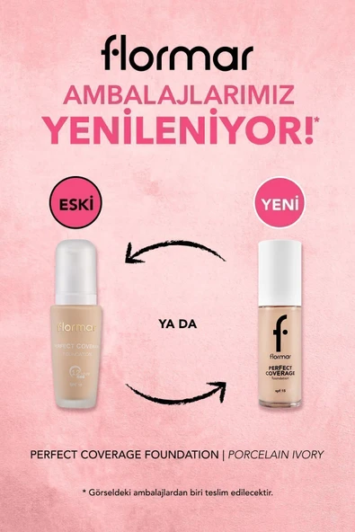 Flormar Perfect Coverage Yoğun Kapatıcı Su Bazlı Fondöten(PEMBE ALT TON) -105 Porcelain Ivory - 4