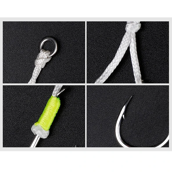 Noeby Jigging Hook Lj10 1/0 Assist Glow 2 Pcs - 3