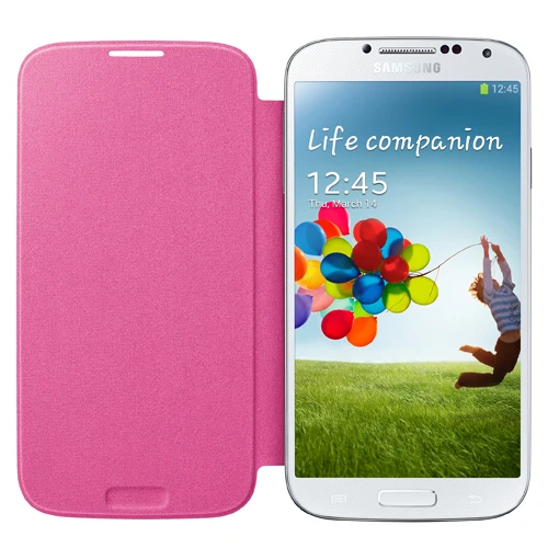 Samsung i9500 Galaxy S4 Orjinal Flip Cover Kılıf - Pembe EF-FI950BPEGWW - Resim 2