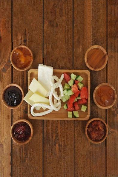 6 Adet Bambu Sunum Kasesi, Çerezlik, Kase, Servis Kasesi, Sosluk, Reçel Kasesi - 4