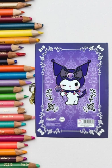 Kuromi Kilitli Defter 80 Yaprak Mavi- 14 X 20 - 2