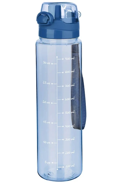 1 Litre - Okul Işyeri Spor Salonu Için Sızdırmaz Damlatmaz Su Matarası Mavi - 10