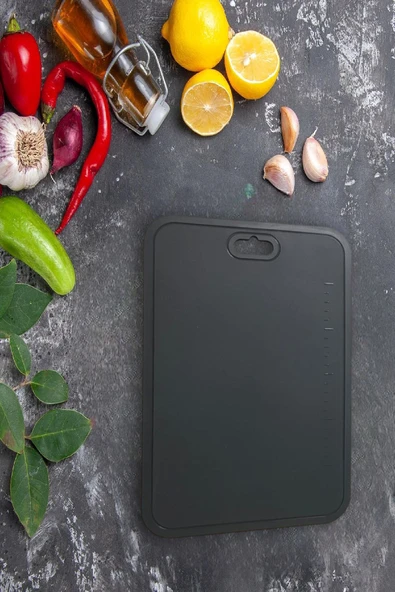 Ekmek, Sebze, Meyve Kaydırmaz Leke Tutmaz Kesim Standı Tahtası - Antrasit - 3