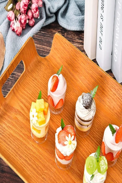 12'li Plastik Şeffaf Ayaklı Tatlı Ve Shot Kadehi Parti Team Bride Kadeh Seti - 2