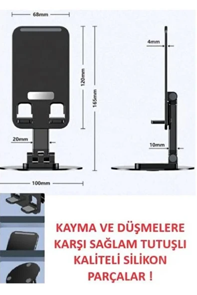 Muhasebeciler, Öğrenciler Için 360 ° Dönebilir Katlanabilir Telefon Tutucu Stand Yuvarlak Tabanlı - 6