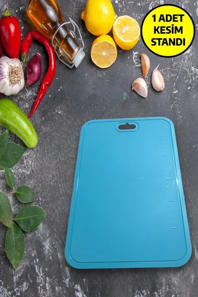 Ekmek, Sebze, Meyve Kaydırmaz Leke Tutmaz Kesim Standı Tahtası - Antrasit - 7