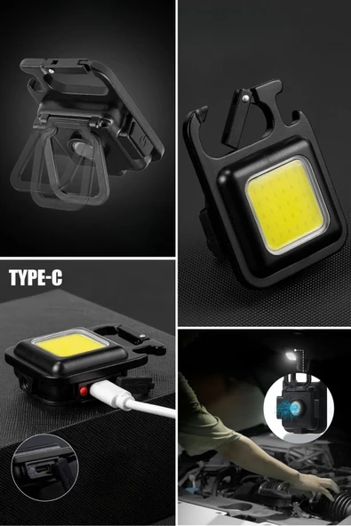 Açacaklı,Anahtarlıklı, Güçlü Mıknatıslı 3 Farklı Led Modlu Mini Boy Asılabilen Led Kamp Aydı - 2