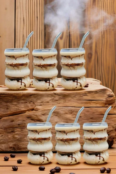 6 Adet Borosilikat Boğumlu Model Kokteyl ve Soğuk-Sıcak Kahve Bardağı Pipet 300ML - 2