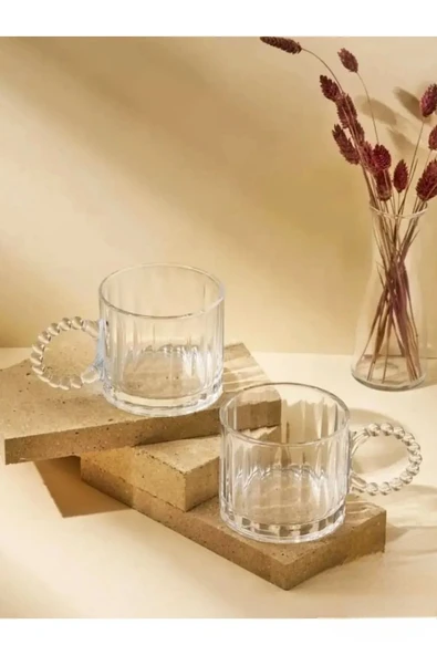 6 Adet Bonbon Borosilikat Çay Bardağı, Isıya Dayanıklı Sunum Bardağı (250 ml) - 6