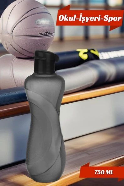 Waterfresh 750 ml Matara Okul İşyeri Spor Salonu Için Uygun & Su Şişesi & Suluk Siyah