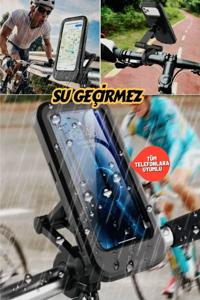 360 Derece Dönebilir Su Geçirmez Telefon Tutacağı Motosiklet, Bisiklet,  Atv  Koluna Takılabilen