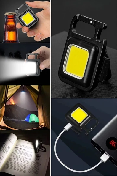 Açacaklı,Anahtarlıklı, Güçlü Mıknatıslı 3 Farklı Led Modlu Mini Boy Asılabilen Led Kamp Aydı - 5