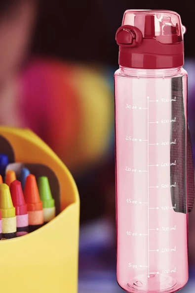 1 Litre - Okul Işyeri Spor Salonu Için Sızdırmaz Damlatmaz Su Matarası Mavi - 2