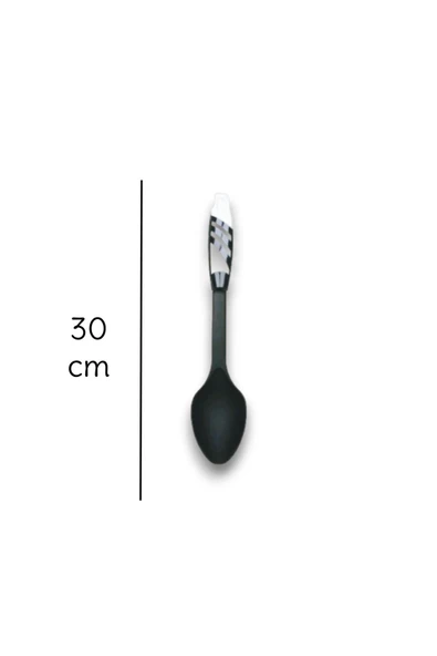 2'li Beyaz Yanmaz Yapışmaz Teflon Servis Seti 220 ° Dayanıklı Makarna Kaşık & Kevgir - 3