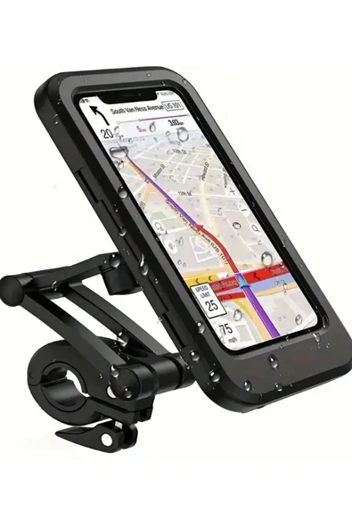360 Derece Dönebilir Su Geçirmez Telefon Tutacağı Motosiklet, Bisiklet,  Atv  Koluna Takılabilen - 7