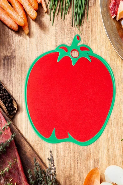 Ekmek, Sebze, Meyve Kaydırmaz Leke Tutmaz Kesim Standı Tahtası - Domates - 2