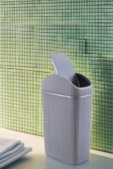 10 Lt Çöp Kovası, Mutfak, Banyo, Tuvalet, Ofis Çöp Kutusu Gri - 3