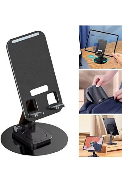 Muhasebeciler, Öğrenciler Için 360 ° Dönebilir Katlanabilir Telefon Tutucu Stand Yuvarlak Tabanlı - 5