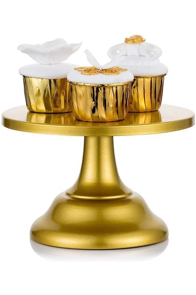 25 Adet Muffin-Cupcake Kalıbı Yağ Geçirmez Pişirme Kalıpları Doğum Günü, Düğün, Noel için (Altın) - 3