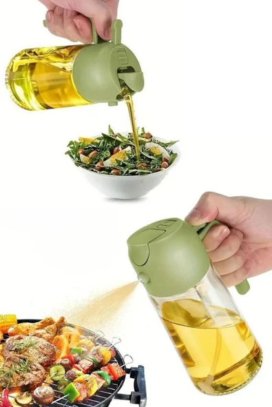 2si 1 arada Yağdanlık - Spreyli ve Dökücü Yağdanlık Cam Yağ Püskürtücü - 5