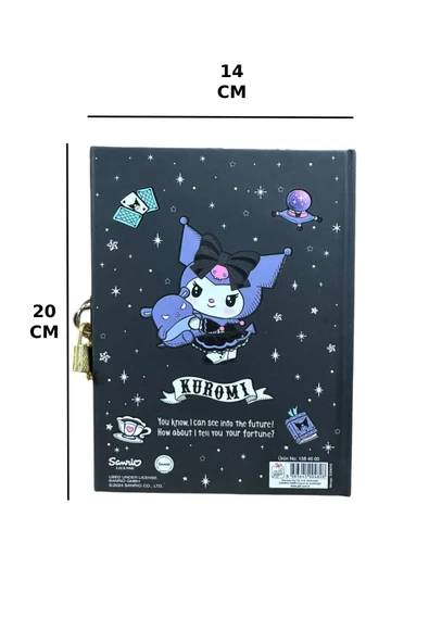 Kuromi Kilitli Defter 80 Yaprak Siyah - 14 x 20 - 4