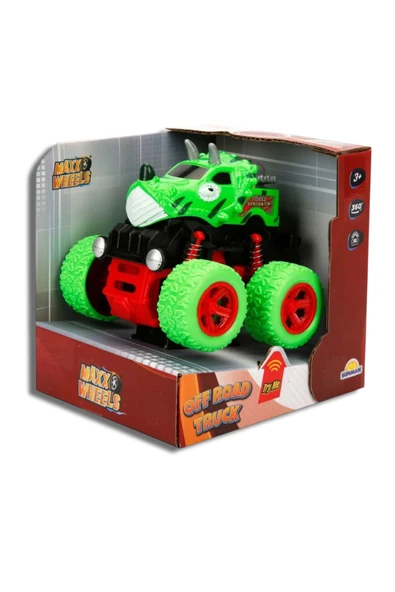 Yeşil Dört Tekerlekli Çekişli Çocuk Dinozor Oyuncak Arabası - 5