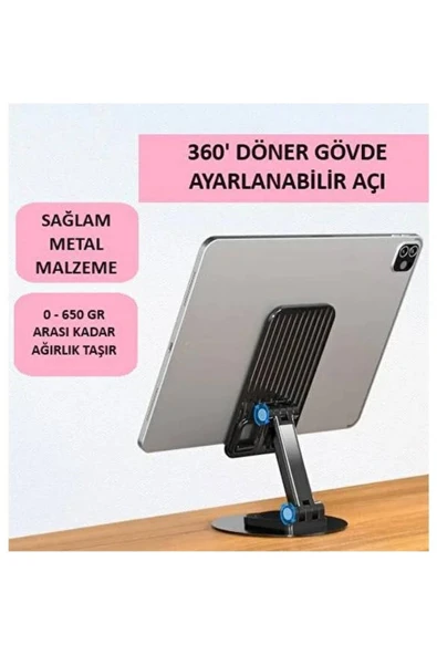 Muhasebeciler, Öğrenciler Için 360 ° Dönebilir Katlanabilir Telefon Tutucu Stand Yuvarlak Tabanlı - 3
