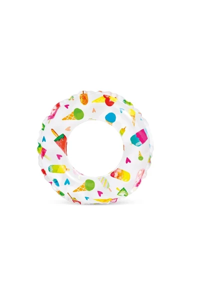 Havuz-Deniz  Baskılı Simit 61 cm - 6-10 Yaş - Balık Desenli - 4