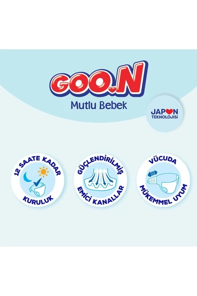 Goo.n Goon Mutlu Bebek Bebek Bezi Beden:3 (7-12KG) Midi 100 Adet Fırsat Pk - 4