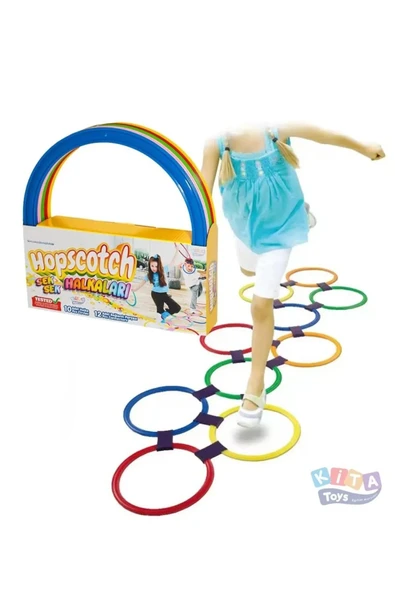 Seksek Aktivite Halkaları 10'Lu (Duyusal Eğitim Çemberleri Atlama Seti) - 4