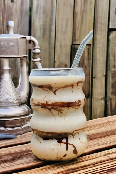 1 Adet Borosilikat Boğumlu Model Kokteyl ve Soğuk-Sıcak Kahve Bardağı Pipet 300ML - 4