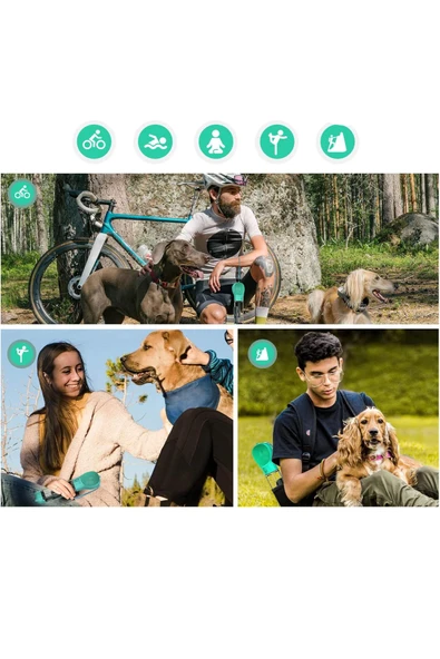 Kedi Köpek Evcil Hayvan Portatif Çok Amaçlı Suluk ve Mama Kabı - 300 ml + 150 ml - 12