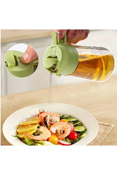 2si 1 arada Yağdanlık - Spreyli ve Dökücü Yağdanlık Cam Yağ Püskürtücü - 6