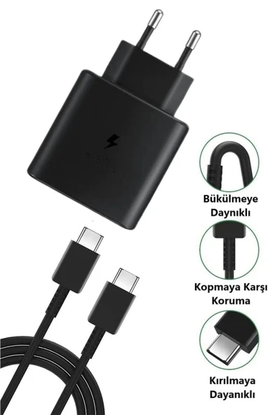 Hızlı Şarj Edebilen TYPE C uçlu Şarj Aleti 65W Siyah