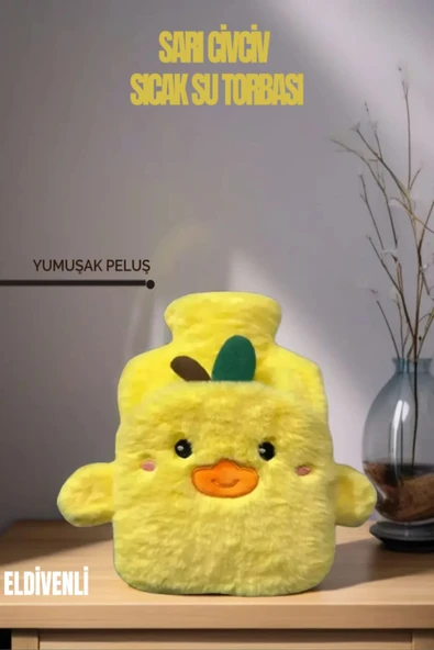 Sarı Civciv Sıcak Su Torbası Yumuşak Peluş Hediyelik