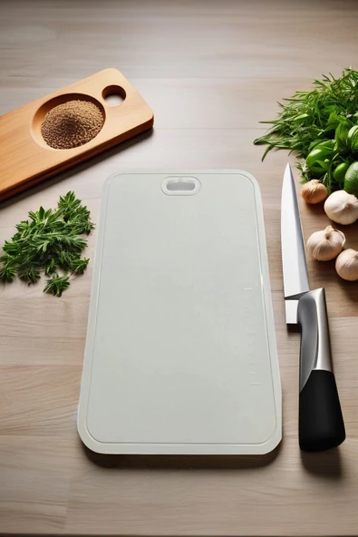 Ekmek, Sebze, Meyve Kaydırmaz Leke Tutmaz Kesim Standı Tahtası - Antrasit - 12