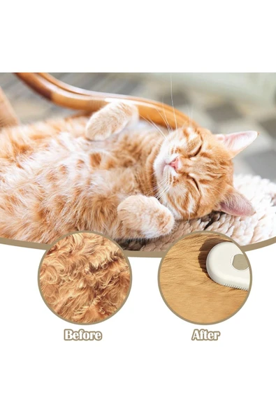 Yumuşak Silikonlu Saplı Buharlı Kedi Tarağı, Buharlı Kedi & Köpek Yıkama Fırçası Tarağı - 3