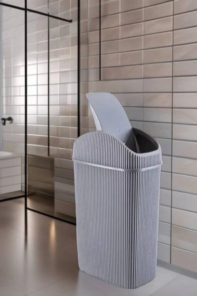 10 Lt Çöp Kovası, Mutfak, Banyo, Tuvalet, Ofis Çöp Kutusu Gri - 5